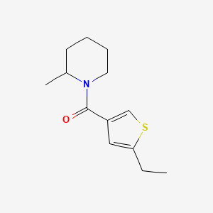 molecular formula C13H19NOS B4181783 1-[(5-ethyl-3-thienyl)carbonyl]-2-methylpiperidine 