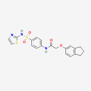 2-(2,3-dihydro-1H-inden-5-yloxy)-N-{4-[(1,3-thiazol-2-ylamino)sulfonyl]phenyl}acetamide