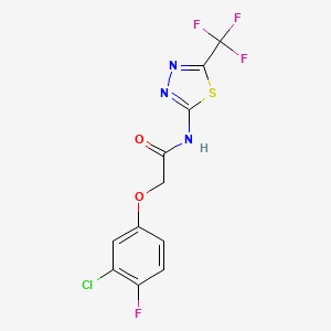 molecular formula C11H6ClF4N3O2S B4181791 2-(3-chloro-4-fluorophenoxy)-N-[5-(trifluoromethyl)-1,3,4-thiadiazol-2-yl]acetamide 