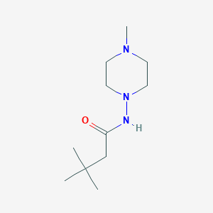 molecular formula C11H23N3O B4181794 3,3-dimethyl-N-(4-methyl-1-piperazinyl)butanamide 