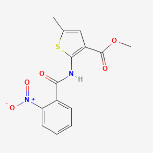 molecular formula C14H12N2O5S B4181800 methyl 5-methyl-2-[(2-nitrobenzoyl)amino]-3-thiophenecarboxylate 