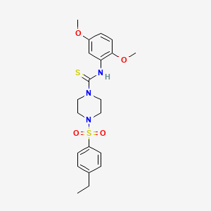 molecular formula C21H27N3O4S2 B4181807 N-(2,5-dimethoxyphenyl)-4-[(4-ethylphenyl)sulfonyl]-1-piperazinecarbothioamide 