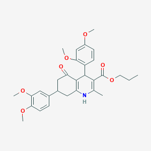 Propyl 4-(2,4-dimethoxyphenyl)-7-(3,4-dimethoxyphenyl)-2-methyl-5-oxo-1,4,5,6,7,8-hexahydro-3-quinolinecarboxylate