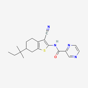 N-[3-cyano-6-(1,1-dimethylpropyl)-4,5,6,7-tetrahydro-1-benzothien-2-yl]-2-pyrazinecarboxamide