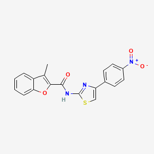 molecular formula C19H13N3O4S B4181836 3-methyl-N-[4-(4-nitrophenyl)-1,3-thiazol-2-yl]-1-benzofuran-2-carboxamide 