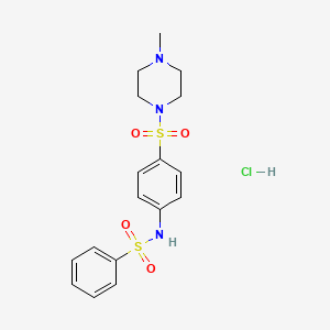 molecular formula C17H22ClN3O4S2 B4181846 N-{4-[(4-methyl-1-piperazinyl)sulfonyl]phenyl}benzenesulfonamide hydrochloride 