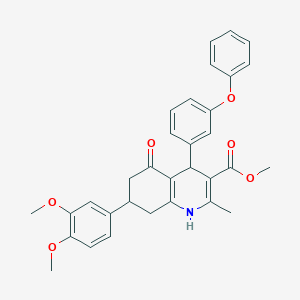 Methyl 7-(3,4-dimethoxyphenyl)-2-methyl-5-oxo-4-(3-phenoxyphenyl)-1,4,5,6,7,8-hexahydro-3-quinolinecarboxylate