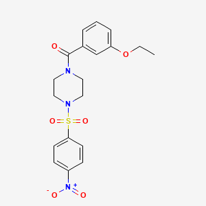 molecular formula C19H21N3O6S B4181858 1-(3-ethoxybenzoyl)-4-[(4-nitrophenyl)sulfonyl]piperazine 