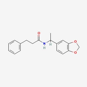 molecular formula C18H19NO3 B4181859 N-[1-(1,3-benzodioxol-5-yl)ethyl]-3-phenylpropanamide 