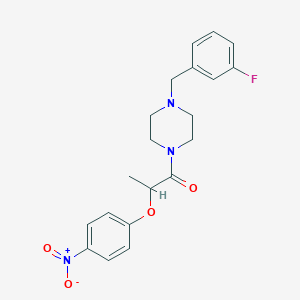 molecular formula C20H22FN3O4 B4181865 1-(3-fluorobenzyl)-4-[2-(4-nitrophenoxy)propanoyl]piperazine 