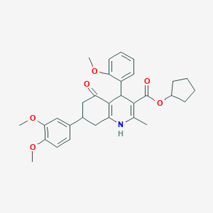 Cyclopentyl 7-(3,4-dimethoxyphenyl)-4-(2-methoxyphenyl)-2-methyl-5-oxo-1,4,5,6,7,8-hexahydro-3-quinolinecarboxylate