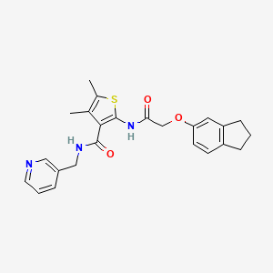 molecular formula C24H25N3O3S B4181878 2-{[(2,3-dihydro-1H-inden-5-yloxy)acetyl]amino}-4,5-dimethyl-N-(3-pyridinylmethyl)-3-thiophenecarboxamide 