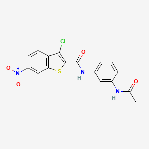 molecular formula C17H12ClN3O4S B4181883 N-[3-(acetylamino)phenyl]-3-chloro-6-nitro-1-benzothiophene-2-carboxamide 