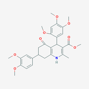 Methyl 7-(3,4-dimethoxyphenyl)-2-methyl-5-oxo-4-(2,4,5-trimethoxyphenyl)-1,4,5,6,7,8-hexahydro-3-quinolinecarboxylate