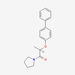 molecular formula C19H21NO2 B4181896 1-[2-(4-biphenylyloxy)propanoyl]pyrrolidine 
