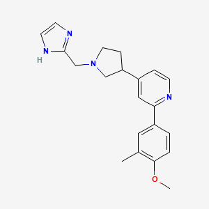 molecular formula C21H24N4O B4181897 4-[1-(1H-imidazol-2-ylmethyl)pyrrolidin-3-yl]-2-(4-methoxy-3-methylphenyl)pyridine 