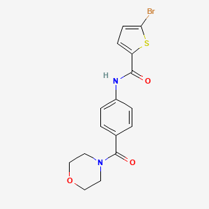 molecular formula C16H15BrN2O3S B4181904 5-bromo-N-[4-(4-morpholinylcarbonyl)phenyl]-2-thiophenecarboxamide 