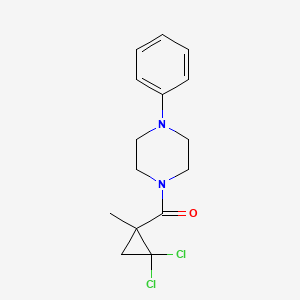 molecular formula C15H18Cl2N2O B4181905 1-[(2,2-dichloro-1-methylcyclopropyl)carbonyl]-4-phenylpiperazine 