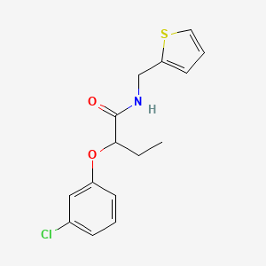 molecular formula C15H16ClNO2S B4181941 2-(3-chlorophenoxy)-N-(2-thienylmethyl)butanamide 