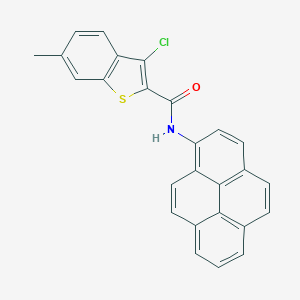 molecular formula C26H16ClNOS B418196 3-chloro-6-methyl-N-(1-pyrenyl)-1-benzothiophene-2-carboxamide 