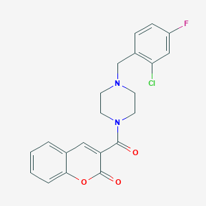molecular formula C21H18ClFN2O3 B4181960 3-{[4-(2-chloro-4-fluorobenzyl)-1-piperazinyl]carbonyl}-2H-chromen-2-one 