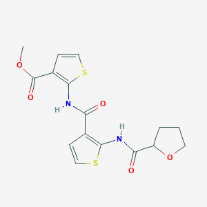 molecular formula C16H16N2O5S2 B4182001 methyl 2-[({2-[(tetrahydro-2-furanylcarbonyl)amino]-3-thienyl}carbonyl)amino]-3-thiophenecarboxylate 