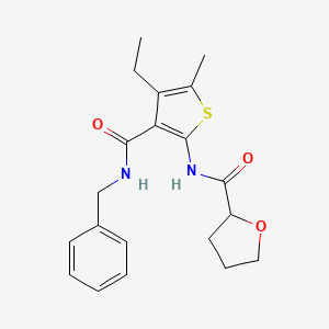 molecular formula C20H24N2O3S B4182005 N-{3-[(benzylamino)carbonyl]-4-ethyl-5-methyl-2-thienyl}tetrahydro-2-furancarboxamide 
