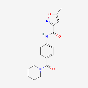 molecular formula C17H19N3O3 B4182010 5-methyl-N-[4-(1-piperidinylcarbonyl)phenyl]-3-isoxazolecarboxamide 