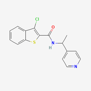 molecular formula C16H13ClN2OS B4182019 3-chloro-N-[1-(4-pyridinyl)ethyl]-1-benzothiophene-2-carboxamide 