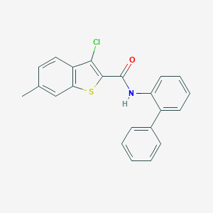 molecular formula C22H16ClNOS B418202 3-chloro-6-methyl-N-(2-phenylphenyl)-1-benzothiophene-2-carboxamide CAS No. 332381-25-6