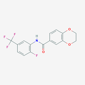 N-[2-fluoro-5-(trifluoromethyl)phenyl]-2,3-dihydro-1,4-benzodioxine-6-carboxamide