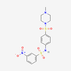 molecular formula C17H20N4O6S2 B4182051 N-{4-[(4-methyl-1-piperazinyl)sulfonyl]phenyl}-3-nitrobenzenesulfonamide 