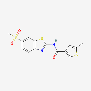 molecular formula C14H12N2O3S3 B4182054 5-methyl-N-[6-(methylsulfonyl)-1,3-benzothiazol-2-yl]-3-thiophenecarboxamide 