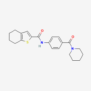molecular formula C21H24N2O2S B4182070 N-[4-(1-piperidinylcarbonyl)phenyl]-4,5,6,7-tetrahydro-1-benzothiophene-2-carboxamide 