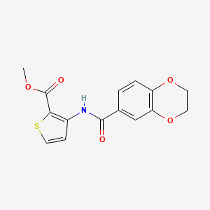 molecular formula C15H13NO5S B4182074 methyl 3-[(2,3-dihydro-1,4-benzodioxin-6-ylcarbonyl)amino]-2-thiophenecarboxylate 