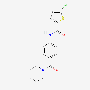 molecular formula C17H17ClN2O2S B4182081 5-chloro-N-[4-(1-piperidinylcarbonyl)phenyl]-2-thiophenecarboxamide 