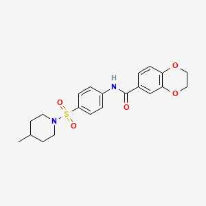 N-{4-[(4-methyl-1-piperidinyl)sulfonyl]phenyl}-2,3-dihydro-1,4-benzodioxine-6-carboxamide