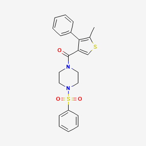 1-[(5-methyl-4-phenyl-3-thienyl)carbonyl]-4-(phenylsulfonyl)piperazine