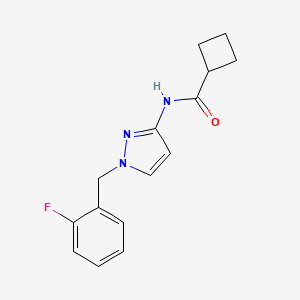 molecular formula C15H16FN3O B4182119 N-[1-(2-fluorobenzyl)-1H-pyrazol-3-yl]cyclobutanecarboxamide 