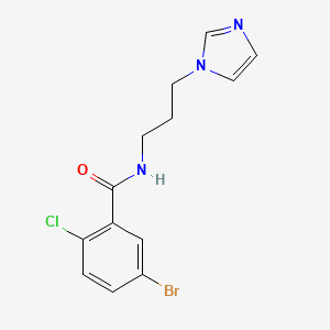 molecular formula C13H13BrClN3O B4182131 5-bromo-2-chloro-N-[3-(1H-imidazol-1-yl)propyl]benzamide 