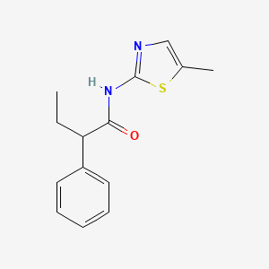 molecular formula C14H16N2OS B4182132 N-(5-methyl-1,3-thiazol-2-yl)-2-phenylbutanamide 