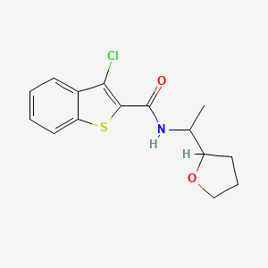 molecular formula C15H16ClNO2S B4182141 3-chloro-N-[1-(tetrahydro-2-furanyl)ethyl]-1-benzothiophene-2-carboxamide 