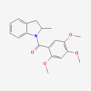 molecular formula C19H21NO4 B4182152 2-methyl-1-(2,4,5-trimethoxybenzoyl)indoline 