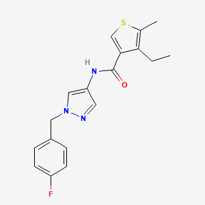 molecular formula C18H18FN3OS B4182157 4-ethyl-N-[1-(4-fluorobenzyl)-1H-pyrazol-4-yl]-5-methyl-3-thiophenecarboxamide 