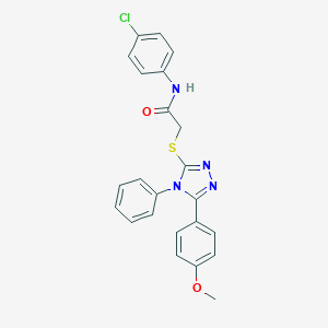 molecular formula C23H19ClN4O2S B418218 N-(4-chlorophenyl)-2-{[5-(4-methoxyphenyl)-4-phenyl-4H-1,2,4-triazol-3-yl]sulfanyl}acetamide CAS No. 332384-90-4