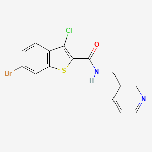 molecular formula C15H10BrClN2OS B4182182 6-bromo-3-chloro-N-(3-pyridinylmethyl)-1-benzothiophene-2-carboxamide 
