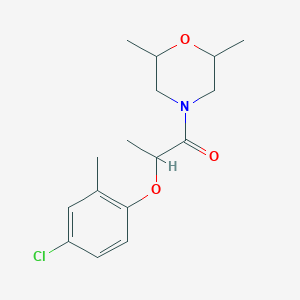 molecular formula C16H22ClNO3 B4182188 4-[2-(4-chloro-2-methylphenoxy)propanoyl]-2,6-dimethylmorpholine 