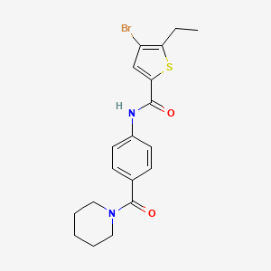 molecular formula C19H21BrN2O2S B4182192 4-bromo-5-ethyl-N-[4-(1-piperidinylcarbonyl)phenyl]-2-thiophenecarboxamide 