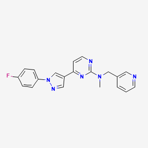 molecular formula C20H17FN6 B4182196 4-[1-(4-fluorophenyl)-1H-pyrazol-4-yl]-N-methyl-N-(pyridin-3-ylmethyl)pyrimidin-2-amine 