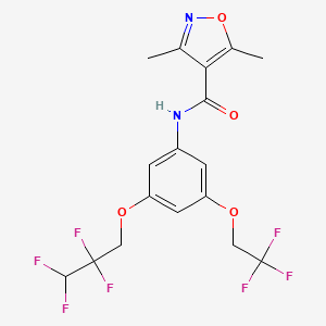 molecular formula C17H15F7N2O4 B4182203 3,5-dimethyl-N-[3-(2,2,3,3-tetrafluoropropoxy)-5-(2,2,2-trifluoroethoxy)phenyl]-4-isoxazolecarboxamide 